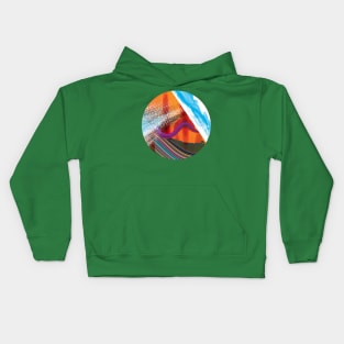 Ride - Glitch Digital Abstract Art Colorful Rainbow Wave and Water Kids Hoodie